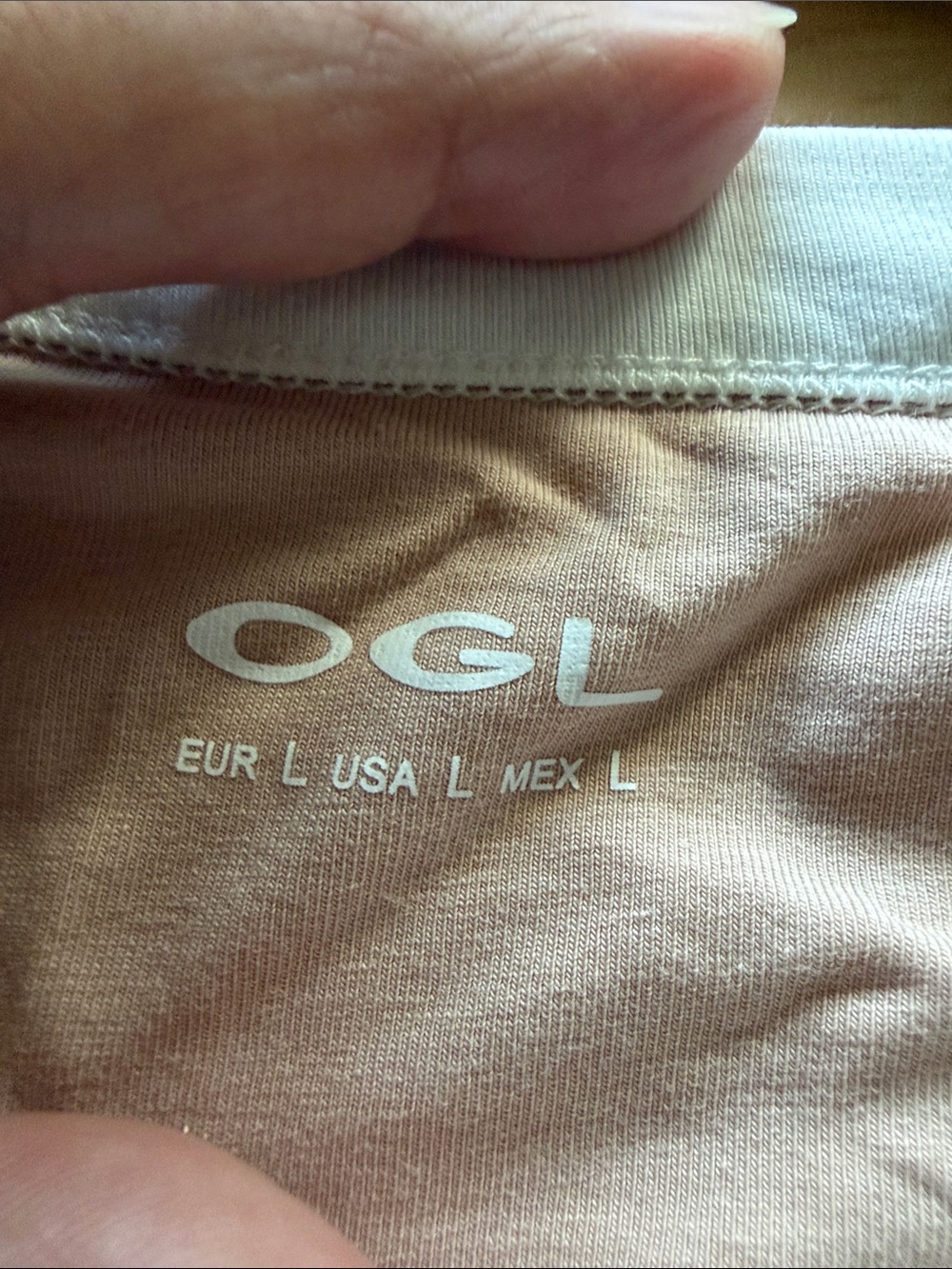 OGL Cream Short Sleeve Scoop Neck Tee With Built In Bra - Picture 2 of 6